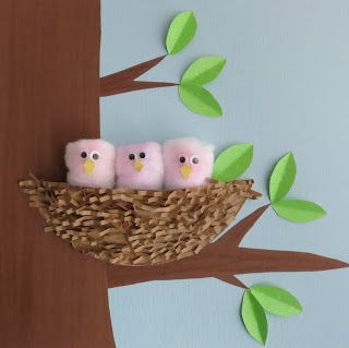 Cindy deRosier: My Creative Life: N is for Nest (uses paper plate and cotton balls) Cotton Ball Crafts, Bird Nest Craft, Carpet Room, Spring Crafts For Kids, Bird Crafts, Kids Projects, Paper Plate Crafts, Plate Crafts, Family Crafts