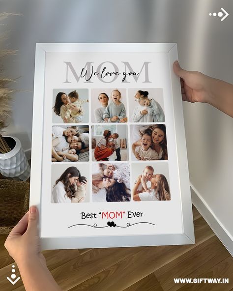 ₹349 free shipping! Check out our latest creations for Mom ! ✨ 💻 Visit our website for more designs: www.giftway.in 📲 WhatsApp us for custom orders: 7303-8863-16 Personalize your frame with 9 images and wishes. Order yours now and make your memories even more special! #giftway #mom #momgift #motherdaygift #momgiftidea #photoframe #customgifts #personalisedframes #giftwayspecial #personalizedgifts #giftideas #gift #giftsforher #customizedgifts #giftsforhim Floral Birthday Party, Custom Photo Frames, Birthday Gift Photo, Photo Frame Gift, Personalised Frames, Happy Birthday Mom, Best Mom Ever, Mothers Day Quotes, Cute Couple Images