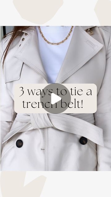 Ingrid Sawyer on Instagram: "3 simple tying hacks you can use on your trench coat belt or any coat belt! 🧥 ⁣ ⁣ Looks a bit neater and adds some interest as compared to the typical knot tie 👌 ⁣ Have you tried any of these before?! ⁣ ⁣⁣⁣⁣ #hack #trenchcoat #howto #tying #coattie #ootd #outfitinspiration #outfitinspo #styleinspiration #styleinspo #personalstylist #asistylist #melbournepersonalstylist #styledbysawyer" Trench Coat Tie, Trench Coat Tie Belts, Tie Coat Belt, Tying Hacks, Trench Coat Belt, Coat Belt, Knot Tie, Tie Knots, Have You Tried