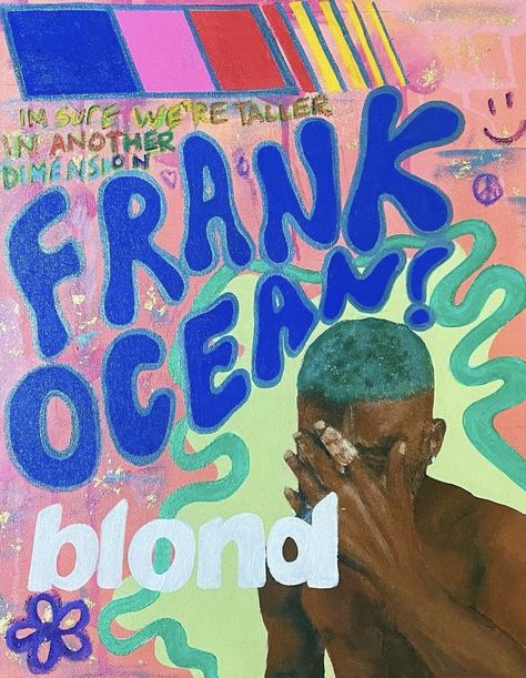 Frank Ocean Pop Art, Frank Ocean Inspired Art, Frank Ocean Parking Spot, Frank Ocean Art Painting, Frank Ocean Senior Parking Spot, Frank Ocean Painting Easy, Painting Ideas Album Covers, Frank Ocean Painting, Frank Ocean Drawing