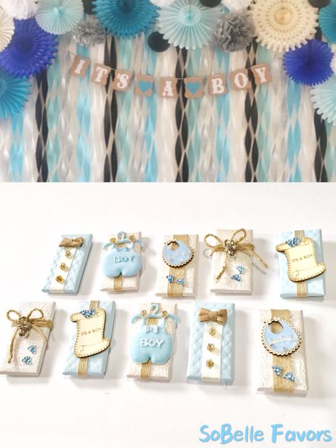 Baby Boy Chocolate Decoration, Chocolate Favors Baby, Crushed Paper, Baby Souvenir, Fancy Envelopes, Baby Boy Bedroom, Baby Boy Announcement, Chocolate Wrapping, Chocolate Favors