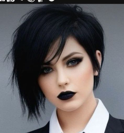 Short Rocker Hair Rock Chic, Emo Bob Haircut, Emo Pixie Haircut, Punk Haircuts For Women, Punk Hair Women, Asymetrical Haircut Edgy, "bixie" Haircut 2024, Asymmetrical Pixie Edgy, Short Hair Goth