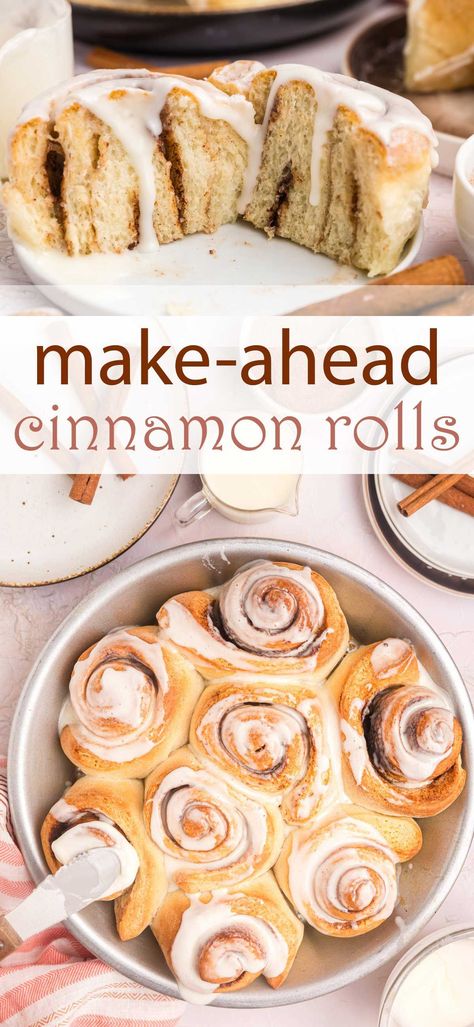 Easy Homemade Cinnamon Rolls Overnight, Cinnamon Rolls Homemade Overnight Rise, Make Ahead Cinnamon Rolls Easy, Cinnamon Rolls Make Ahead, Easy Make Ahead Cinnamon Rolls, Night Before Cinnamon Rolls, Make Ahead Cinnamon Rolls Homemade, Make Ahead Cinnamon Roll Casserole, Overnight Cinnamon Rolls Homemade