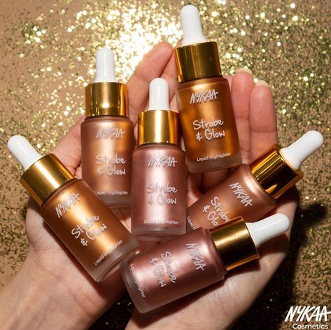 Nykaa Beauty on Instagram: “It’s Glowing all around us!!🤩 Just Launched‼️ Nykaa Strobe & Glow✨ Liquid Highlighters in 3 stunning shades to suit all Indian skin tones.…” Makeup Wishlist, Glam Makeup Look, Liquid Highlighter, Indian Makeup, Gold Mining, Glam Makeup, Strobing, Highlighter, Skin Tones