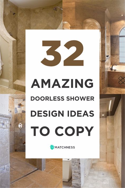 32 Amazing Doorless Shower Design Ideas - Matchness.com Open Shower Design, Small Walk-in Shower, Corner Walk In Shower Ideas No Door, Walk In Shower No Glass Doors, Walkin Shower Ideas Master Suite, Walk In Shower With Wall No Door, Large Walk In Showers Master Suite, Doorless Showers Walk In, Walk In Bathroom Showers