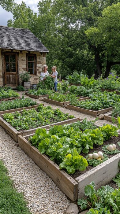 Homesteading Today Small Farming Ideas, Home Veggie Garden Aesthetic, Townhouse Vegetable Garden, Louisiana Vegetable Garden, Self Sufficient Farm, Small Family Farm, Home Grown Food, Homestead Life Aesthetic, Small Holding Farm Ideas Uk