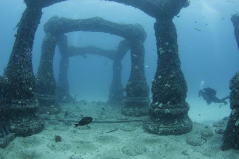 atlantis - Google Search Key Biscayne Florida, Underwater Ruins, City Of Atlantis, Underwater Sculpture, Lost City Of Atlantis, Yvonne Craig, Sunken City, Underwater City, Key Biscayne