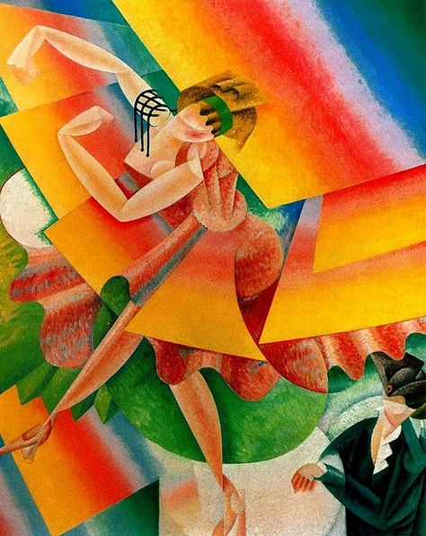 The Dancer, 1915. Gino Severini (1883-1966). The dance was one of Gino Severini's favourite themes, and was emotively tied to the café life in Paris, where dance halls and cabarets were numerous and much frequented by artists and writers. Gino Severini, Italian Futurism, Art Mini Toile, Futurism Art, Canvas Art Projects, Dance Paintings, Italian Painters, Textured Canvas Art, Aesthetic Painting