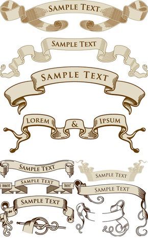 Vintage Banner, Banner Drawing, Ribbon Banner, Vintage Ribbon, Banner Vector, Stock Photography Free, Free Vector Graphics, Vintage Labels, Vector Illustrations