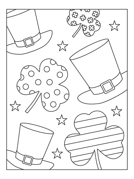 March Coloring Sheets, Stellaluna Crafts, St Patricks Coloring Sheets, March Coloring Pages, St Patricks Day Art, Shamrock Template, Saint Patricks Day Art, Fnaf Coloring Pages, March Crafts