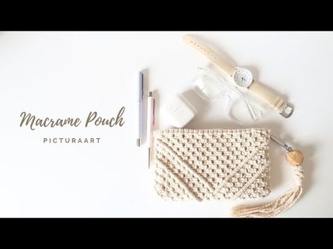 DIY Macrame Pouch | Macrame Clutch Tutorial | PicturaArt | - YouTube Macrame Pouch Diy, Macrame Pouch, Macrame Clutch, Clutch Tutorial, Pouch Diy, Diy Macrame, Macrame Ideas, Macrame Diy, Easy Tutorial