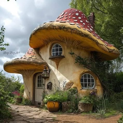 Hobbit Houses, Fairytale Houses, Casa Hobbit, Fantasy Cottage, Crazy Houses, House Craft, Mushroom Cottage, Fairytale House, Storybook Homes