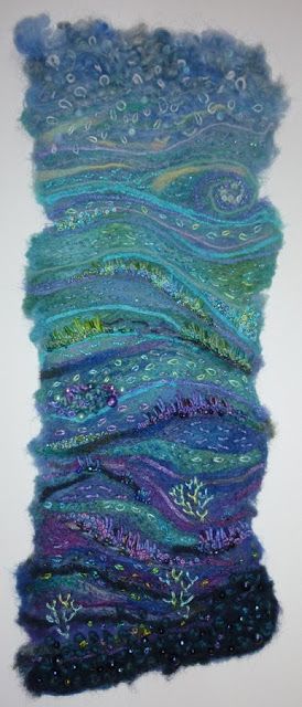 Living On The Edge.....: Busy Doing Lots of Things Quilt Modernen, Felt Pictures, Textile Fiber Art, Freeform Crochet, Nuno Felting, Art Textile, Soft Sculpture, Wet Felting, Felt Art