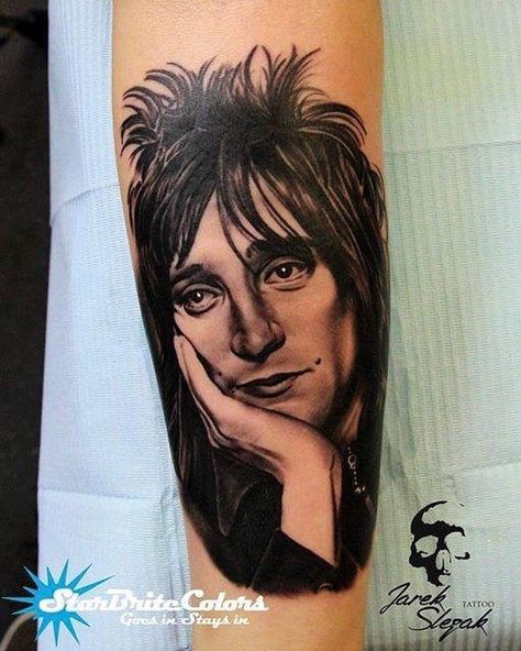 Rod Stewart Tattoo Rod Stewart Tattoo, Rod Stewart, Music Magazines, Skin Art, Music Star, Portrait Tattoo, Tatting, Magazine, Tattoos