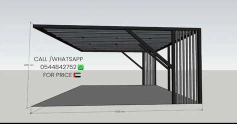 CALL/WHATSAPP👇🏻 0544842752 🇦🇪 Small Pergola Ideas, Sunshade Ideas, Mausoleum Design, Garage Sink, Mountain Project, Steel Projects, Car Porch Design, Car Porch, Small Pergola