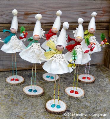 Melissa Belanger: studio d' art Snowflake Song, Wire Fairies, Sweet Cow, Kitschy Christmas, Easy Christmas Ornaments, Balloon Painting, Bendy Doll, Cute Paintings, Christmas Crafting