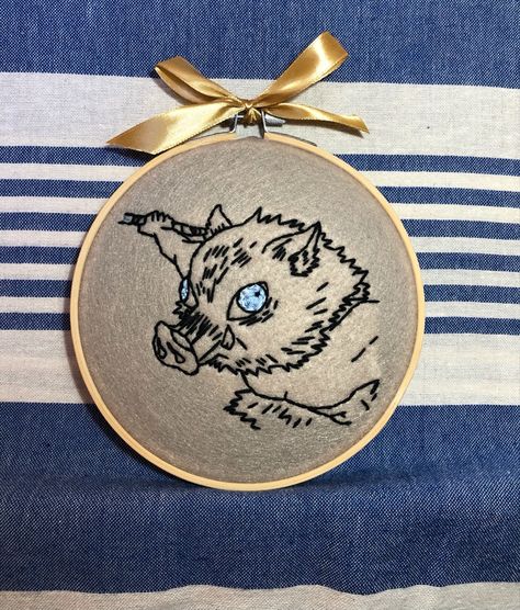 Embroidery/ ricamo Inosuke Demon Slayer, Demon Slayer Inosuke, Art Anime, Embroidery Art, Demon Slayer, Coin Purse, Embroidery, Wallet, Anime