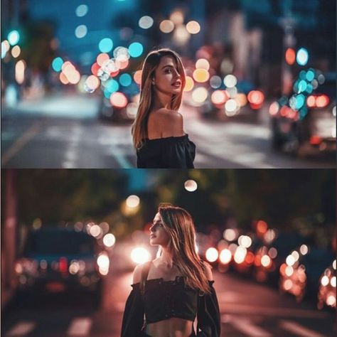 Nightime Photoshoot City, Nighttime Photography Portraits, Photoshoot Ideas City Night, Night Time Portraits, Night City Portrait Photography, Night Model Photography, Outdoor Night Photoshoot Ideas, Night Photo Shoot Ideas, Downtown Night Photoshoot