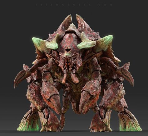 ArtStation - CrabMonster (with Movie), Yuuki Morita Crustacean Monster, Pacific Rim Kaiju, Godzilla 1998, Giant Monster Movies, Kaiju Design, Beast Creature, Creature Artwork, Giant Monsters, Kaiju Monsters