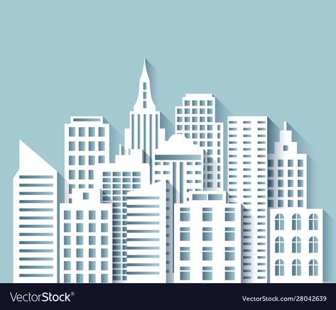 Cute Paper Template, Origami Illustration, Abstract Buildings, Skyline Logo, Cardboard City, Skyline Illustration, Lips Painting, Landscape Rock, Town Building