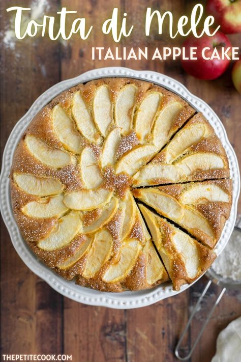 Torta di Mele, aka classic Italian apple cake, is a dessert all Italian nonnas make! It's soft and fluffy, and easy to make with just 8 ingredients! Apple Baking Recipes, Delicious Apple Recipes, Apple Baking, Ckd Recipes, Traditional Baking, Fall Sweets, Baked Apple Recipes, Peasant Food, Italian Party