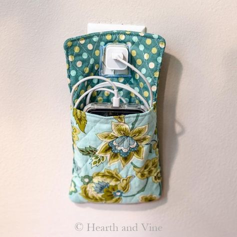 Sewing Archives | Hearth and Vine Phone Charging Holder, Phone Charging Station, Phone Charger Holder, Charger Holder, Basic Sewing, Fabric Cards, Sewing Tutorials Free, Holder Phone, Vintage Hawaii