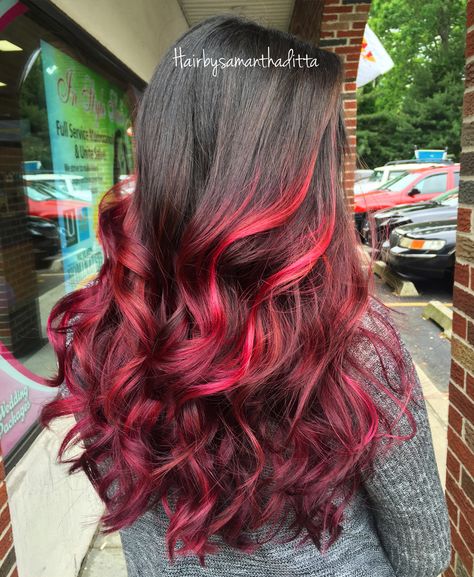 Balayage Red, Gradient Hair, Red Ombre, Color Gradient, Gradient Color, Color Ideas, Red Color, Balayage, Hair Color