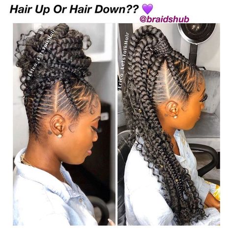 Styles Natural Hair, Feed In Braids Ponytail, Braiding Ideas, Hair Styles Natural, Updo Hair Styles, Braiding Hairstyles, Hair Glam, Mexican Treats, Feed In Braids