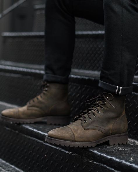 Thursday Boot Company on Instagram: “A New StormKing Addition! Meet The Dark Olive Matte StormKing™️ Captain! Our Newest Leather And Our Newest Addition To Our StormKing™️ Lug…” Thursday Boots Captain, Rugged Gentleman, Olive Boots, Thursday Boot Company, Casual Oufits, Thursday Boots, Boot Companies, Aesthetic Ideas, Dark Olive Green