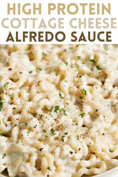 Indulge your creamy, carb-y pasta desires with my Healthy Cottage Cheese Alfredo recipe! Simply made with just 10 ingredients and ready in under 30 minutes, this easy high-protein variation has all the deliciousness of traditional alfredo sauce with none of the guilt. 21 Day Fix Pasta, Traditional Alfredo Sauce, Cottage Cheese Alfredo, Healthy Alfredo Sauce Recipe, Healthy Fettuccine Alfredo, Healthy Alfredo, Chicken Breast Pasta, Healthy Alfredo Sauce, Cottage Cheese Dessert