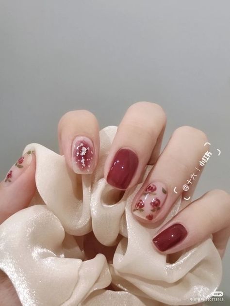 Nail Korean Style Cute, Kawaii Short Nails, Nails Art Ideas, Art Deco Nails, Asian Nails, Hello Nails, Beauty Nails Design, Gel Nails Diy, Blush Nails