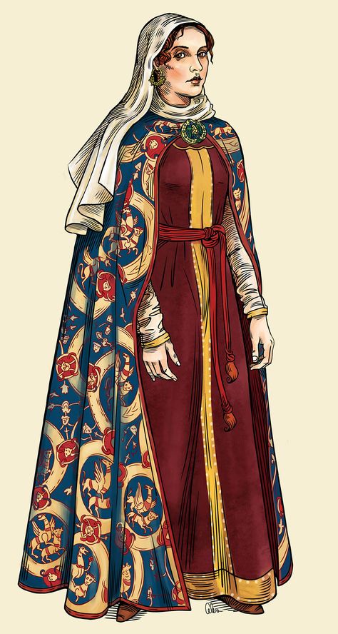 Medieval 400-1400 Ad Fashion, Historically Accurate Medieval Clothing, Medieval Woman Art, Medieval Women Clothing, 1200s Fashion, Medieval Clothing Royal, Medival Outfits Woman, 1300s Fashion, Historical Fashion Medieval