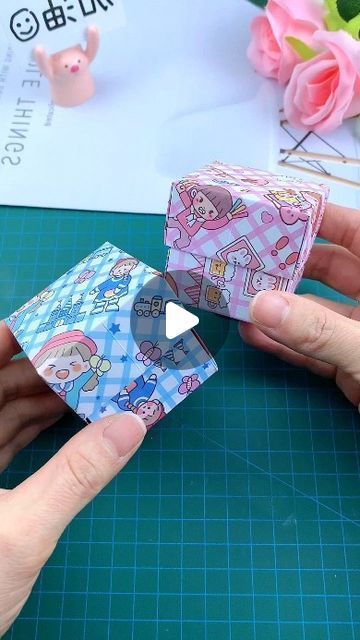 Minimalistic Candles, Cake Paper Craft, Paper Box Tutorial, Origami Box With Lid, Bucket Crafts, Ornaments Simple, Origami Box Tutorial, Diy Box Crafts, Origami Gift Box