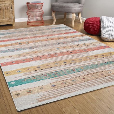 Boho Kids Room Rug Pastel Colorful Kilim Bohemian Rainbow | Etsy Farmhouse Nursery Decor, Boho Kids Room, Bohemian Rainbow, Colorful Kids Room, Farmhouse Nursery, Oversized Area Rugs, Warm Palette, Home Luxury, Boho Kids