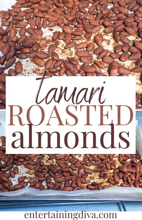 This Tamari roasted almonds recipe is a simple and tasty snack that makes a great addition to a cheese board or as finger food at a party. And it's so easy to make, you won't need to spend a bunch of time in the kitchen. Roasted Almonds Recipe, Tamari Almonds, Homemade Snacks Recipes, Almonds Recipe, Jello Shot, Toast In The Oven, Party Food Dessert, Party Snack Food, Salty Treats