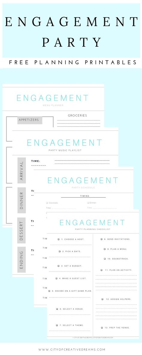 Ultimate Engagement Party Planning Checklists | City of Creative Dreams engaged now what, engaged party checklist, engagement party ideas, engagement party planning, Engagement Party Planning Checklist, Wedding Planning Checklist Printable, Engaged Now What, Ultimate Wedding Planning Checklist, Engagement Party Planning, Wedding Planning Organizer, Party Planning Checklist, Party Checklist, Wedding Planning On A Budget