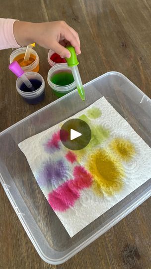 3.1K views · 210 reactions | • Colour Drops •
.
Such a simple but fun activity. Coloured water with droppers and paper towel in a container for lots of fun. 
.
#kidsactivities #simpleplayideas #easyplayideas | Playtime, Laugh and Learn | Giulio Cercato · Shining Sun Eyfs Activities, 1k Views, Paper Towel, Play Time, Fun Activities, Activities For Kids, Sun, Water, Quick Saves