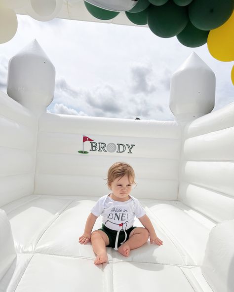 B R O D Y ⛳️🤩 Thank you for making us part of your First Birthday! 🥳 • White Bounce House: @brightpartymakers • Vinyl Customization: @brightpartymakers Book Now! 🗓️ ◡̈ White Bounce Houses Rentals | Modern Bounces | Bubble Bounce House & Party Rentals! ◡̈ Booking: 386-8049971 or DM ◡̈ brightpartymakers.com ◡̈ Serving Deltona • Orange City • Deland • Debary • Sanford • Lake Mary • Altamonte Spring • Apopka • Oviedo • Daytona Beach • Port Orange • New Smyrna Beach • Longwood • Orlando & s... White Bounce House, House Pics, Bounce House Rentals, Bounce Houses, Orange City, New Smyrna Beach, Bounce House, Daytona Beach, Home Pictures