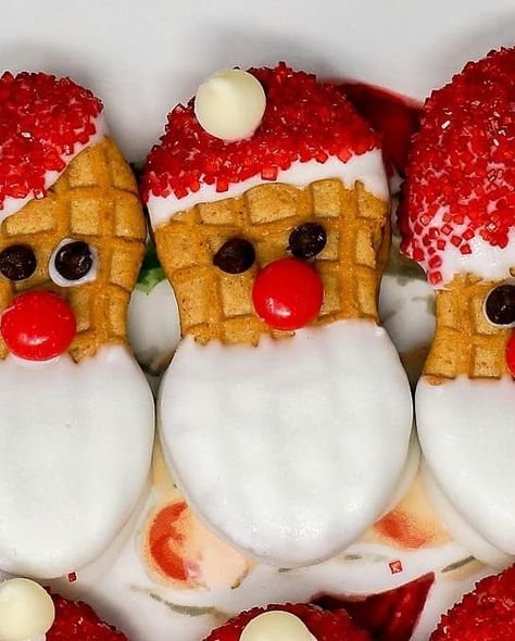 Holiday Pretzel Treats, Homemade Christmas Cookie Recipes, Santa Cookie Recipe, Christmas Cutout Cookies, Pretzel Treats, Reindeer Cookies, Nutter Butter Cookies, Nutter Butter, Best Christmas Cookies