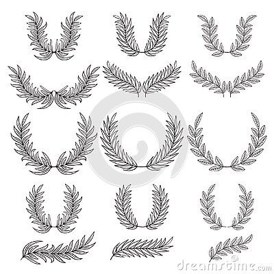 vector-hand-drawn-decorative-wreaths-isolated-background-floral-round-frames-hand-sketched-floral-design-elements-vintage-frames-set Decorative Wreaths, Leaves Art, Background Floral, Leaf Drawing, Round Frames, Hand Sketch, Tree Leaves, Vector Hand, Leaf Art