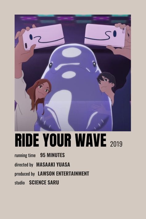 Ride Your Wave, Wave Minimalist, Poster Information, Anime Minimalist Poster, Anime Suggestions, Anime List, Film Posters Minimalist, Poster Anime, Film Anime