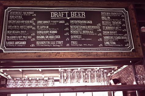 Handwritten chalkboard menu at The Blatt by Secret Penguin Beer Menu Chalkboard, Beer List Chalkboard, Beer Chalkboard Art, Smoothie Shack, Chalkboard Beer, Film Graphics, Chalkboard Restaurant, Brewery Decor, Chalk Menu