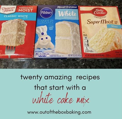 Best White Cupcakes From A Box Cake Mixes, How To Make White Cake Mix Into Spice Cake, Deserts With Box Cake, The Cake Mix Doctor Recipes, Vanilla Cake From Box Cake Mixes, White Box Cake Recipes Ideas, Cake Mixes With Soda, Modified Cake Mix Recipes, Coffee Cake With White Cake Mix Boxes