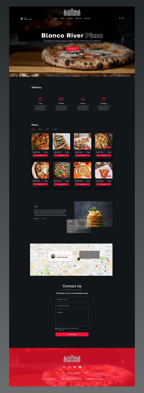 For inspiration. Pizza Landing Page, Pizza Website Design, Pizza App, Pizza Project, Web Ideas, Landing Page Inspiration, Shop Website, Lp Design, Professional Website Design