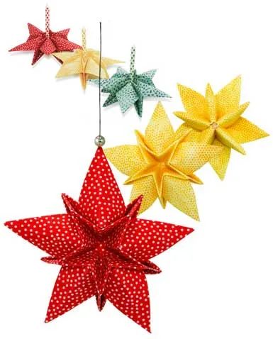 Crafts Wreaths, Origami Ornaments, Origami Diagrams, Origami Star, Origami Decoration, Fabric Origami, Star Ornaments, Folded Fabric Ornaments, Christmas Origami