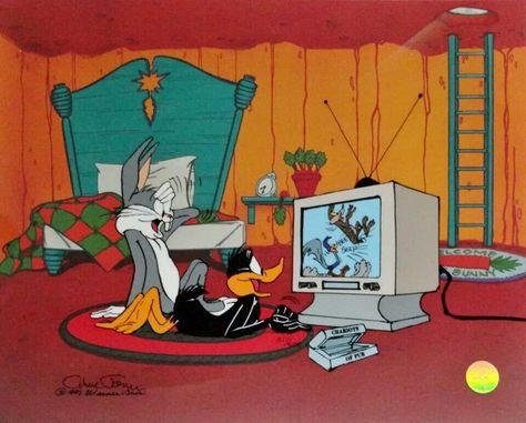 Bugs Bunny and Daffy Duck - BIG Chuck Jones fans. :) Tv Cartoon, Looney Tunes Show, Chuck Jones, Vintage Cartoons, Animation Cel, Looney Tunes Cartoons, Classic Cartoon Characters, Childhood Nostalgia, Daffy Duck