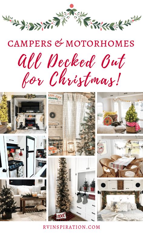 Get in the Christmas spirit as you look at these beautifully renovated and decorated RVs! | RVinspiration.com Christmas In Rv Holidays, Rv Decorated For Christmas, Decorate Rv For Christmas, Rv Christmas Tree Ideas, Decorating Rv For Christmas, Christmas In An Rv, Christmas In Rv, Rv Christmas Decor, Camper Christmas Decorations