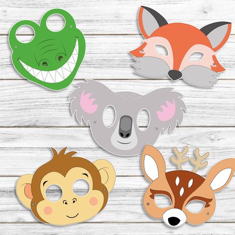 Excited to share the latest addition to my #etsy shop: Wild Animal Masks, forest animal paper mask, Animal Birthday Party,Woodland Forest Animals, Printable Masks, Fox Mask, Bear Mask, Lion Mask https://etsy.me/301N45v #birthday #halloween #kidsbirthdayparty #papercraf Animals Face Mask For Kids, Animal Face Mask Craft, Animals Masks For Kids Crafts, Lion Masks For Kids, Diy Cat Mask, Paper Masks For Kids, Masks Diy Kids, Animal Masks Craft, Animals Mask