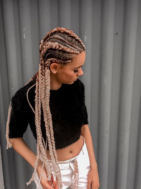 Braided Hairstyles With Extensions, Festival Braids, Rave Hair, Goddess Braids Hairstyles, Braids With Extensions, Festival Hair, Cornrow Hairstyles, Long Braids, Goddess Braids