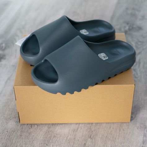 Adidas Yeezy Slide Slate Marine slipper Adidas Yeezy Slide, Yeezy Slides, Shark Tooth, Slate Grey, Eva Foam, Adidas Yeezy, Kanye West, Release Date, Adidas